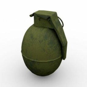 Model 3D starego granatu wojskowego