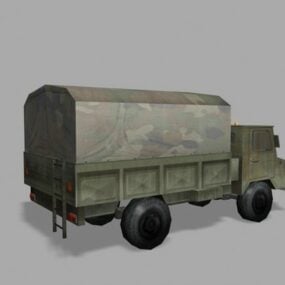 Vojenský nákladní vůz Lowpoly 3D model