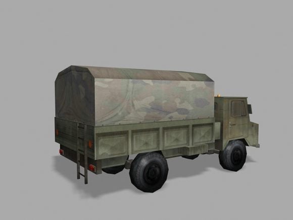 شاحنة بضائع عسكرية Lowpoly