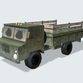 3D model vojenského nákladního vozu Low Poly
