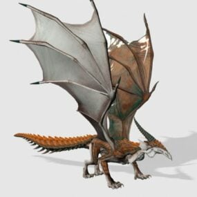 Roter Drache-Kreatur Rigged 3d Modell