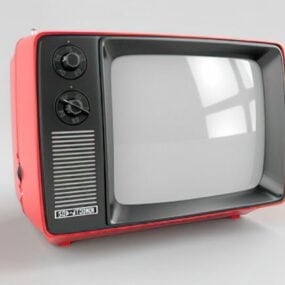 विंटेज टेलीविजन 1990 के दशक का 3डी मॉडल