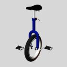 Gammel blå enhjulet cykel