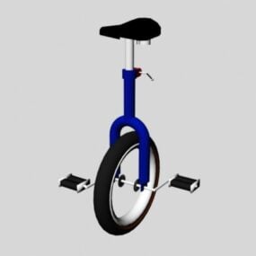 Old Blue Unicycle 3d model