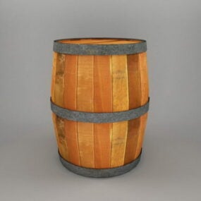 דגם Wood Barrel 3D