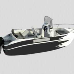 Modello 3d di piccola imbarcazione a motore
