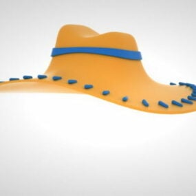 Orange Cowboy Hat 3d model
