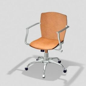 Orange Desk Chair With Wheels 3d model