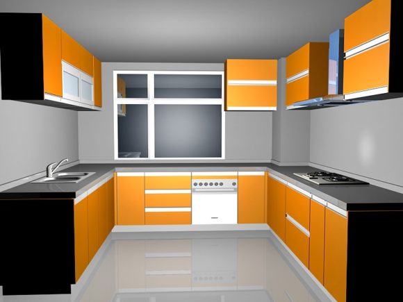 Orange Kitchen Cabinet Design