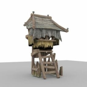 3D model budování hry Orc Watchtower