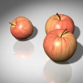 Manzanas de frutas orgánicas modelo 3d