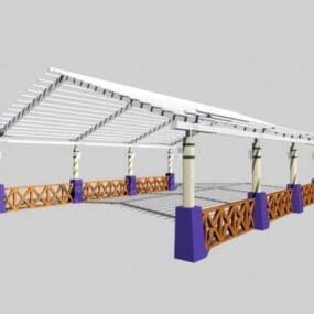 Açık Veranda Pergola Yapısı 3d modeli
