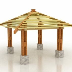 Wood Pergola Structure Frames 3d model