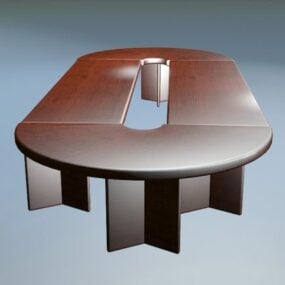 ओवल कॉन्फ्रेंस टेबल एमडीएफ 3डी मॉडल