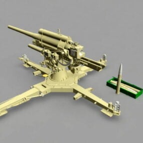 Artillerie antichar allemande de 88 mm modèle 3D