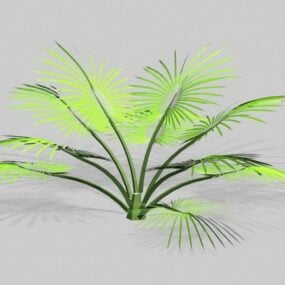 Green Leaves And Tree Branch 3d model