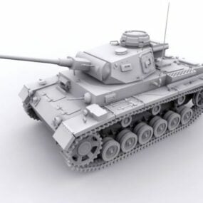 Modello 3d del carro armato Panzer Iii