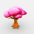 Dibujos animados de árbol rosa