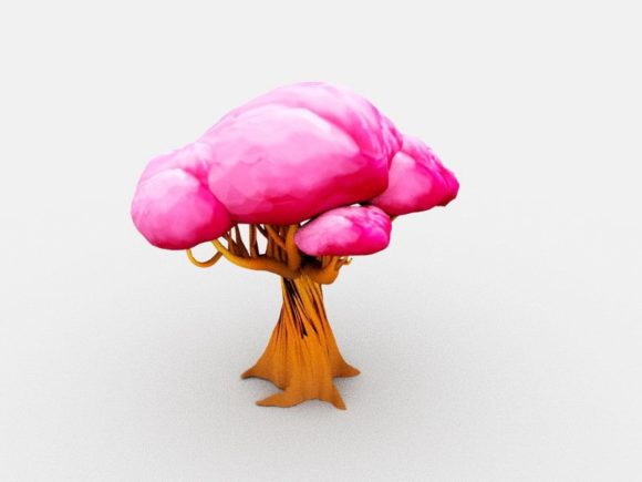 Pink Cartoon Tree