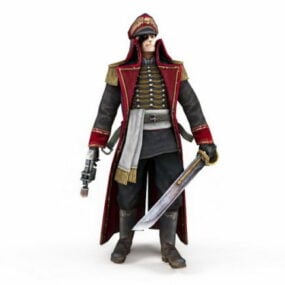 Pirate Captain With Sword 3d model