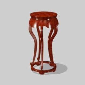 Round Coffee Table And Stools 3d model