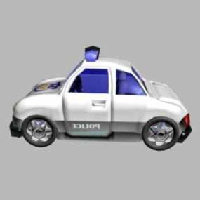 Wagon de dessin animé de police modèle 3D