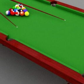 Pool Table With Full Equipment 3d model