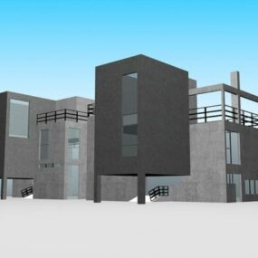 Model 3D budynku postmodernistycznego domu