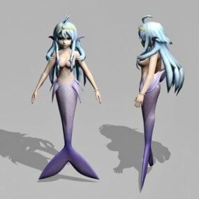 Krása anime mořská panna 3D model