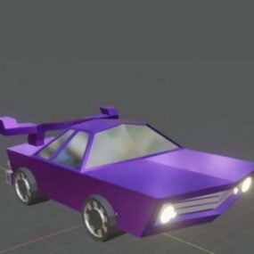 Sarjakuva Car Purple Painted 3D-malli