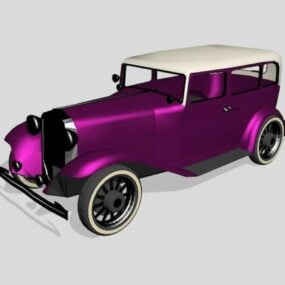 Modelo 3d de carro clássico roxo