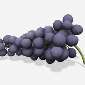 Grapes In Bowl Fruit 3d model
