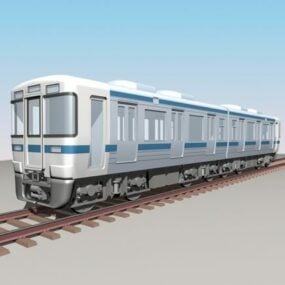Railroad Passenger Train 3d model