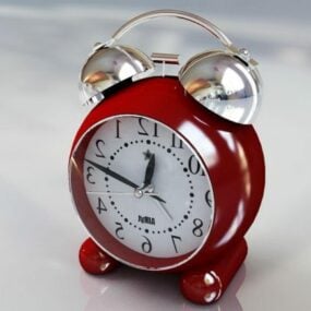Small Steel Alarm Clock 3d model