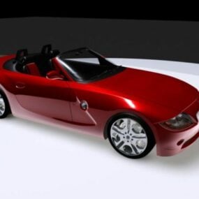 Mô hình 3d xe mui trần Bmw màu đỏ