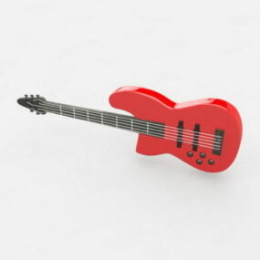 مدل سه بعدی گیتار باس مدرن قرمز