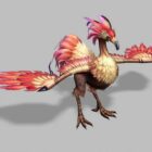 Roter Chocobo Lowpoly