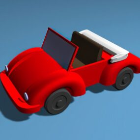 Model 3d Mainan Kartun Mobil Convertible