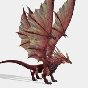 Red Western Dragon 3d-modell