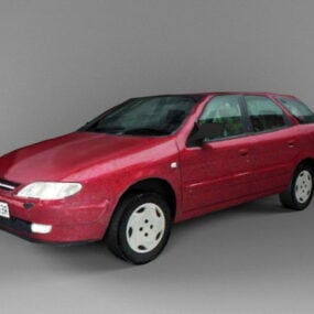 نموذج السيارة الحمراء العتيقة ثلاثي الأبعاد