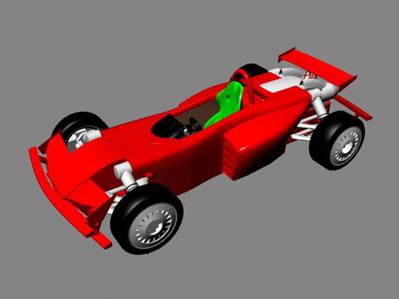 Red F1 Car Low Poly