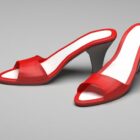 Red High Heel Slippers