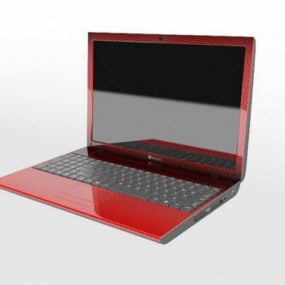 Laptop Red Case 3d-modell