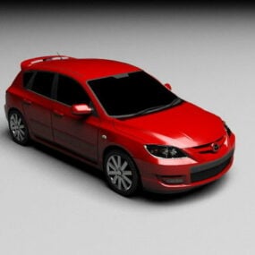 Modelo 3D pintado de vermelho do carro Mazda