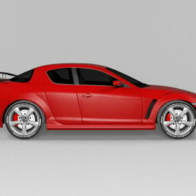 מכונית ספורט אדומה מאזדה Rx8 דגם תלת מימד