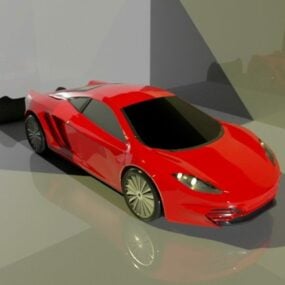 फेरारी 3डी मॉडल जैसी लाल सुपर कार