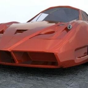 红色超级汽车概念3d模型