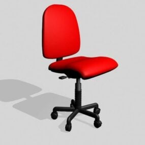 Drejelig Skrivebordsstol Rød Farve 3d model