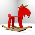 Red Wooden Rocking Horse