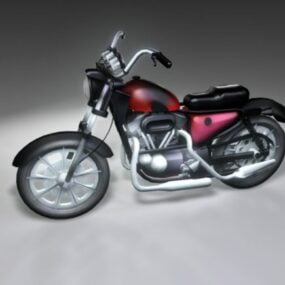 Model 3D czarnego klasycznego motocykla
